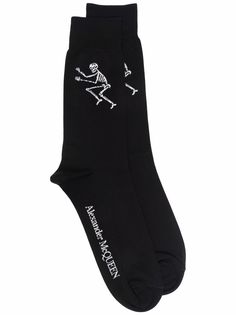 Alexander McQueen носки с вышитым логотипом Skull