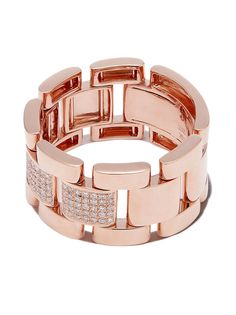 SHAY кольцо Partial Pave Journey из розового золота с бриллиантами