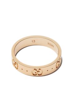 Gucci кольцо Icon из желтого золота с логотипом GG
