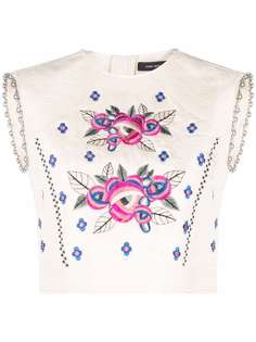 Isabel Marant топ с цветочной вышивкой