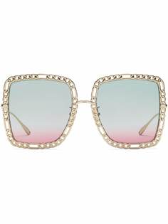 Gucci Eyewear солнцезащитные очки в квадратной оправе