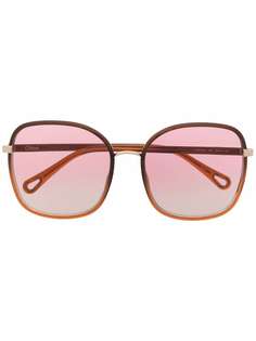 Chloé Eyewear солнцезащитные очки в массивной оправе