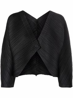 Pleats Please Issey Miyake укороченный плиссированный кардиган