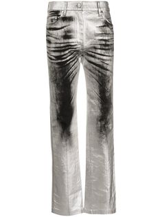 Peter Do джинсы с эффектом металлик