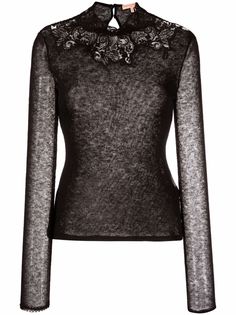 Ermanno Scervino джемпер с высоким воротником и цветочной вышивкой