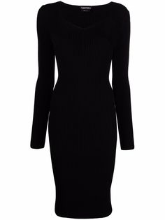 TOM FORD трикотажное платье с V-образным вырезом