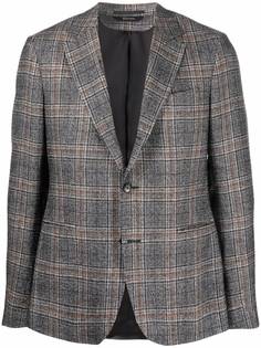Ermenegildo Zegna клетчатый пиджак с эффектом металлик
