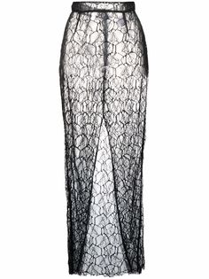 Loulou кружевная юбка миди с завышенной талией