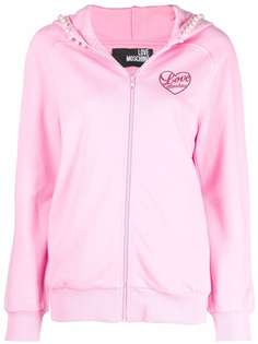 Love Moschino флисовое худи с искусственным жемчугом