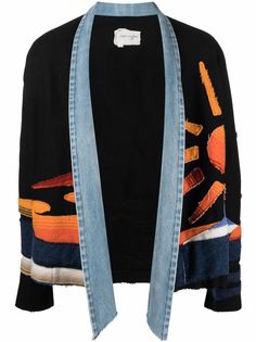 Greg Lauren шерстяной кардиган Sunrise в технике пэчворк