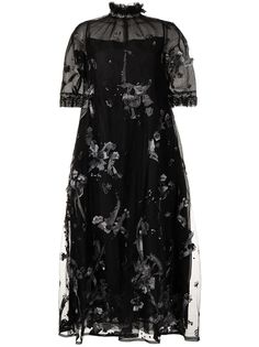 SHIATZY CHEN платье-трапеция с цветочной вышивкой