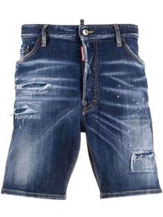 Dsquared2 джинсовые шорты с эффектом потертости