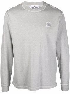 Stone Island футболка с длинными рукавами и нашивкой Compass