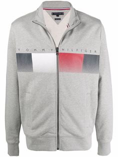 Tommy Hilfiger толстовка на молнии с принтом Signature Flag