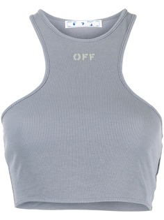 Off-White топ в рубчик с логотипом