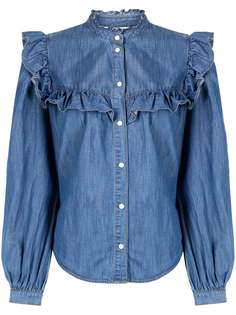 Veronica Beard джинсовая рубашка с оборками