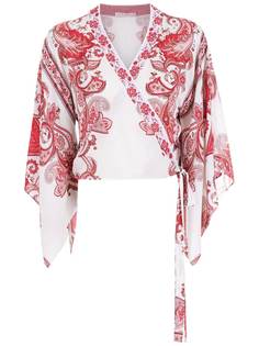 Cecilia Prado блузка с принтом пейсли и завязками