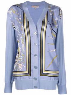 Emilio Pucci кардиган с принтом Esperidi и V-образным вырезом