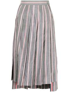 Thom Browne юбка со складками и полосками RWB