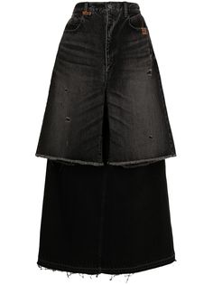 Miharayasuhiro Modified многослойная джинсовая юбка