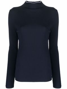 Tommy Hilfiger топ с высоким воротником и длинными рукавами