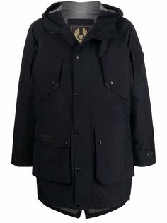 Belstaff пальто с капюшоном и нашивкой-логотипом