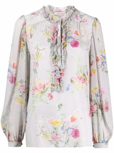 Dorothee Schumacher блузка с оборками и цветочным принтом