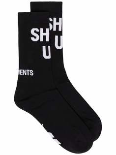 VETEMENTS носки Shut Up вязки интарсия