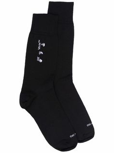 Off-White носки вязки интарсия с логотипом