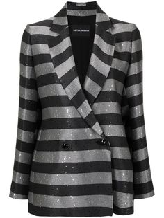 Emporio Armani однобортный блейзер в полоску