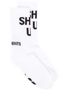 VETEMENTS носки Shut Up вязки интарсия