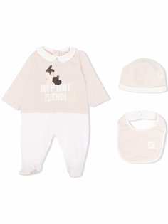 Fendi Kids комплект для новорожденного с логотипом