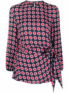 Boutique Moschino блузка с принтом и завязками