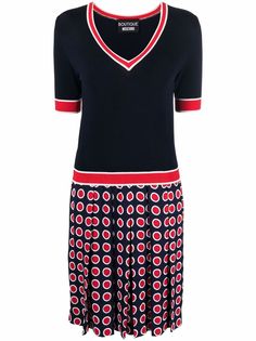 Boutique Moschino платье с V-образным вырезом и принтом