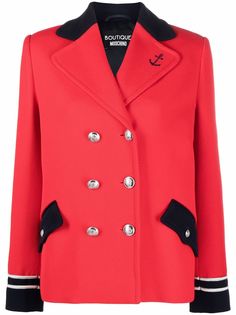 Boutique Moschino двубортный пиджак с вышивкой