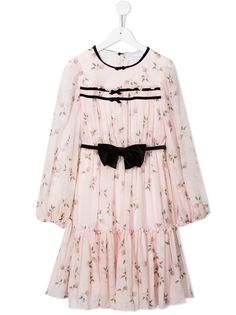 Monnalisa ярусное платье с цветочным принтом