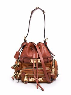 Moschino сумка на плечо с кулиской и логотипом