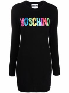 Moschino трикотажное платье с логотипом