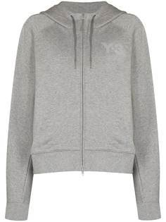 Y-3 logo-print cotton hoodie