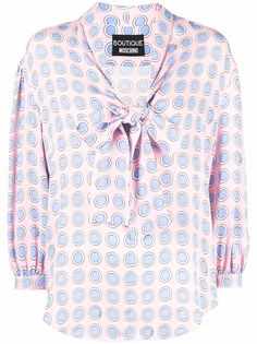 Boutique Moschino блузка в горох с бантом