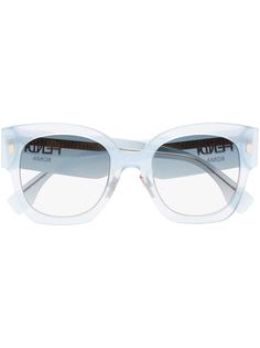 Fendi Eyewear очки в круглой оправе с логотипом