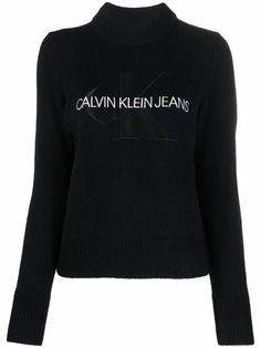 Calvin Klein Jeans джемпер с высоким воротником и вышитым логотипом