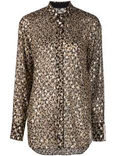 Golden Goose рубашка с леопардовым принтом и эффектом металлик