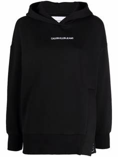 Calvin Klein Jeans худи с разрезом и вышитым логотипом