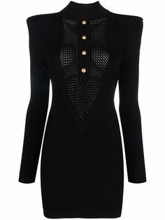 Balmain трикотажное платье с пуговицами