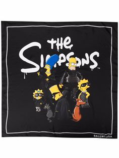 Balenciaga шелковый платок с принтом The Simpsons
