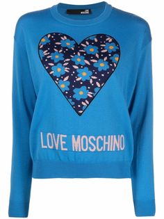 Love Moschino джемпер вязки интарсия с отделкой в рубчик