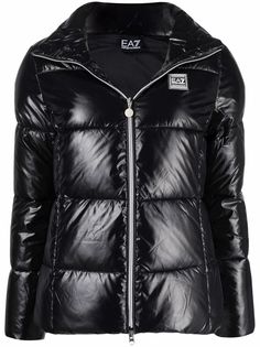 Ea7 Emporio Armani пуховик с нашивкой-логотипом