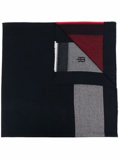 Tommy Hilfiger шарф с бахромой и вышитым логотипом