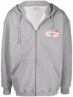 VETEMENTS logo-print zipped-up hoode